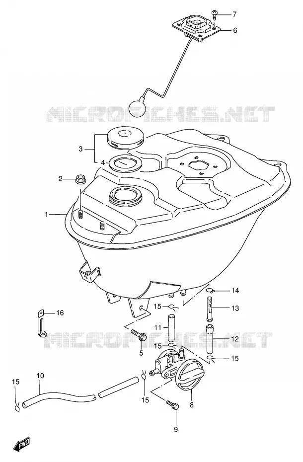 RESERVOIR D'ESSENCE Suzuki SCOOTER 100 FB 1994  FB100R(E71)