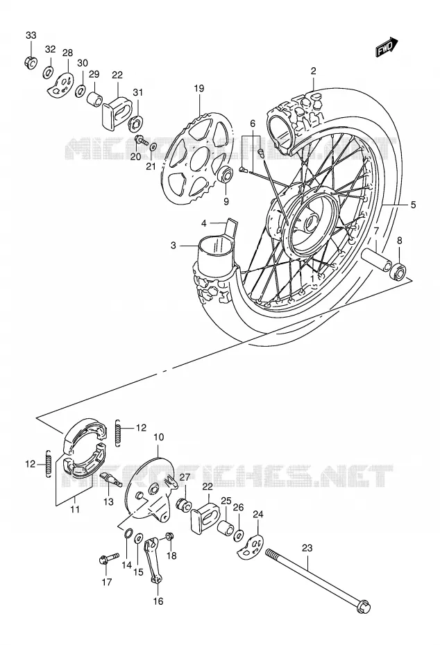 ROUE ARRIERE Suzuki MOTO 125 DR 1999  DR125SEX(E4)
