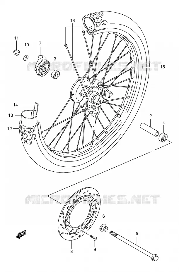 ROUE AVANT Suzuki MOTO 125 DR 1998  DR125SEW/SEUW(E4)