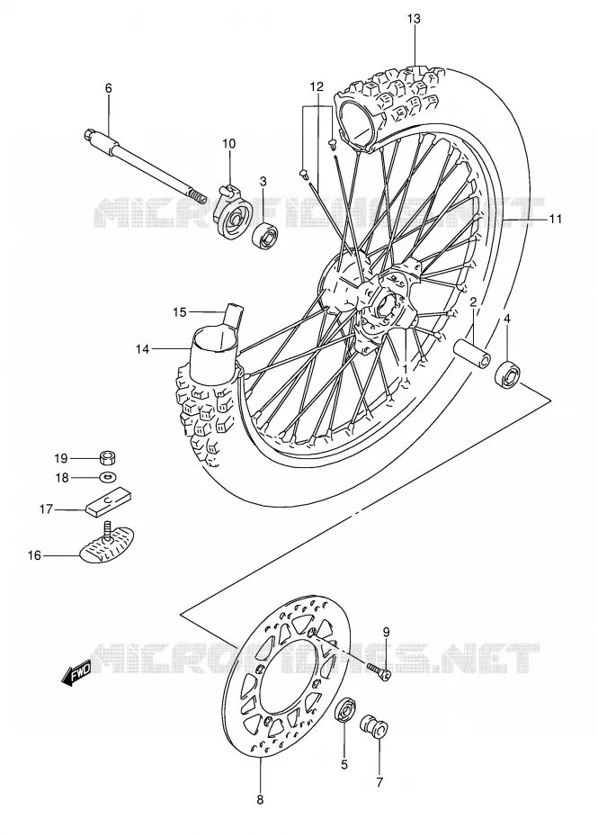 ROUE AVANT Suzuki MOTO 350 DR 1990  DR350L(E3)