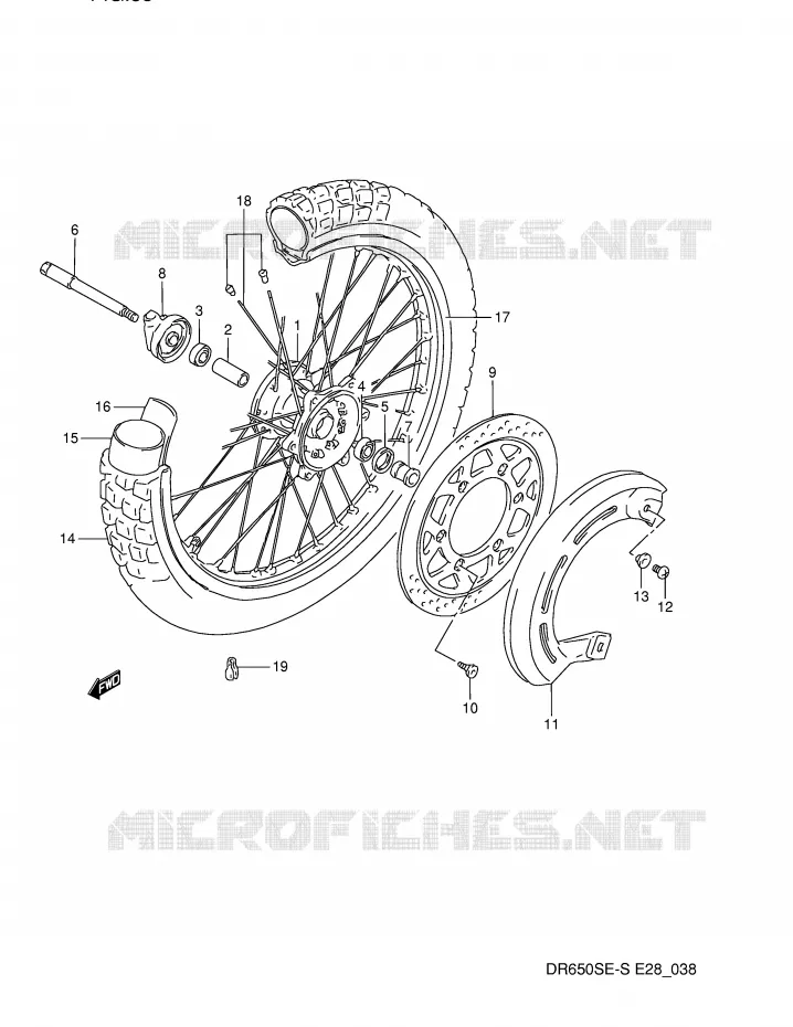 ROUE AVANT Suzuki MOTO 650 DR 1994  DR650SER(E28)