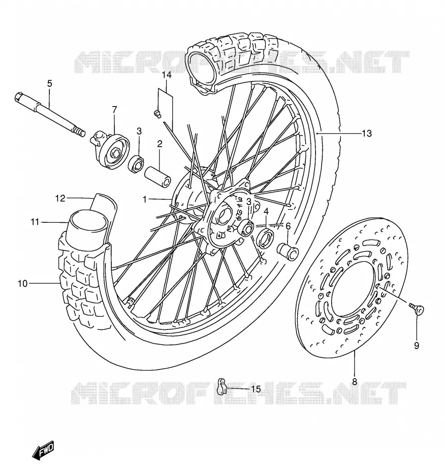 ROUE AVANT Suzuki MOTO 650 DR 2003  DR650SEK3(E3/E28)