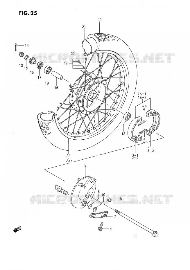 ROUE AVANT Suzuki MOTO 80 DS 1985  DS80F(E24)