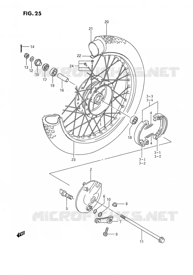 ROUE AVANT Suzuki MOTO 80 DS 1992  DS80N(E3)