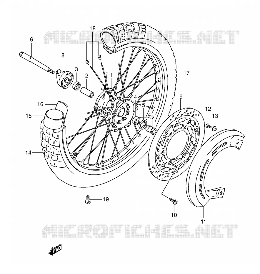 ROUE AVANT Suzuki MOTO 800 DR 1992  DR800SN(E4)
