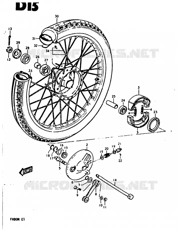 ROUE AVANT Suzuki SCOOTER 80 FR 1981  FR80N(M/B/N)