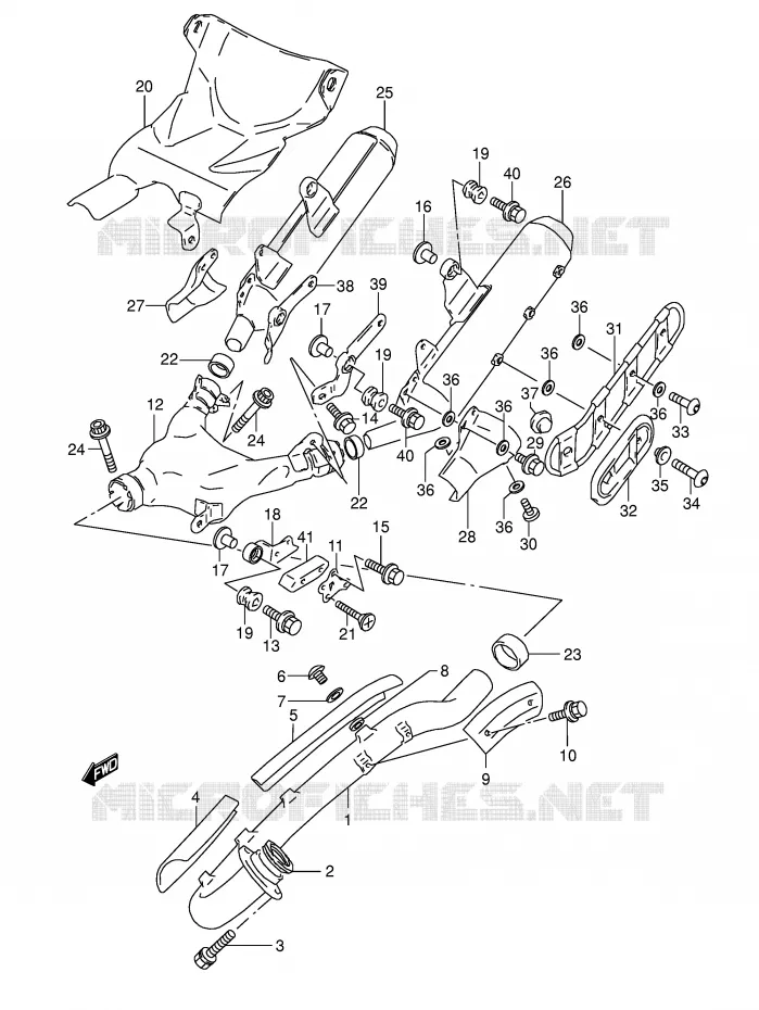 SILENCIEUX (MODELE M) Suzuki MOTO 800 DR 1993  DR800SP(E4)