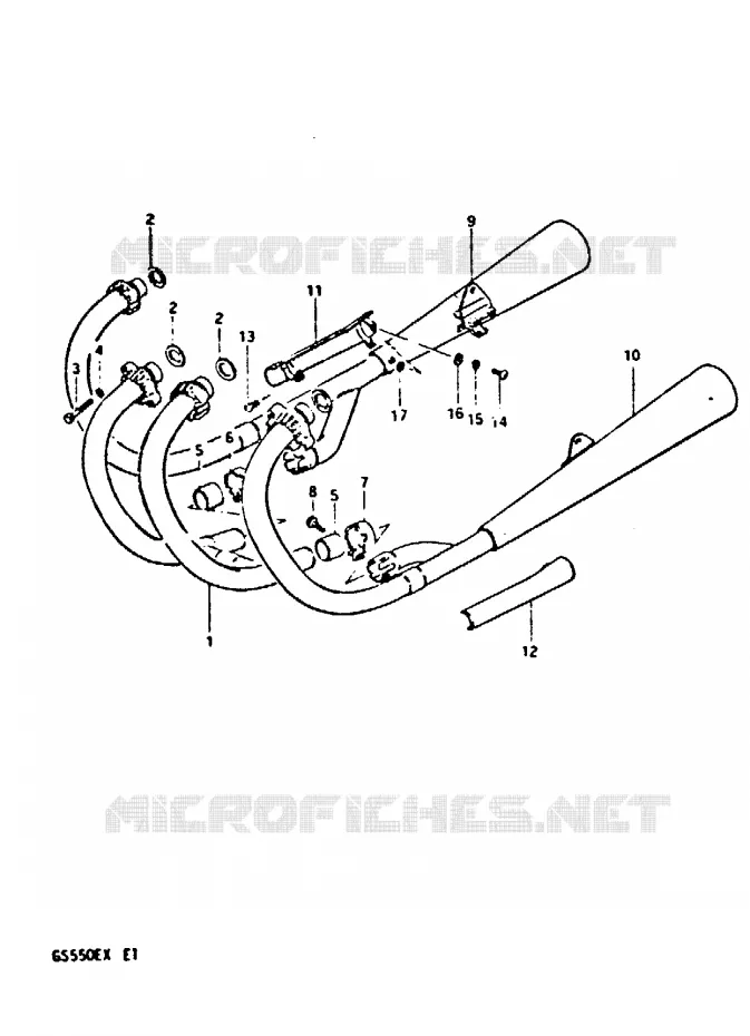 SILENCIEUX Suzuki MOTO 550 GS 1981  GS550EX(X)