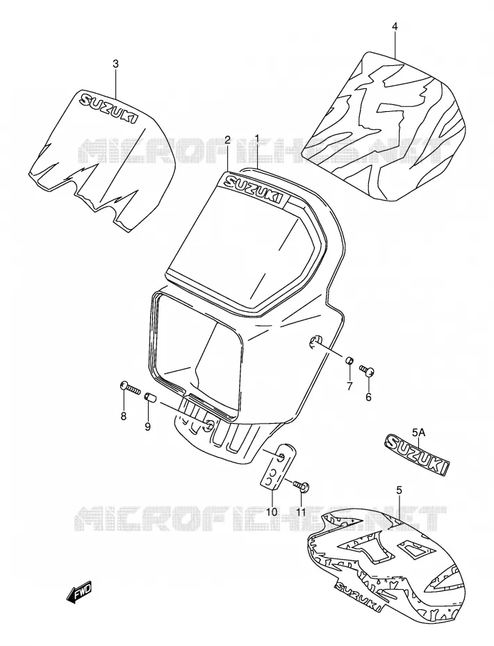 SUPPORT - CARENAGES DE PHARE Suzuki MOTO 250 DR 1993  DR250SP(E24)