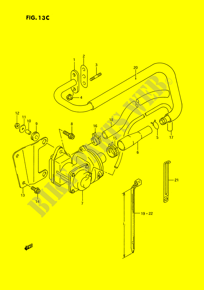 SYSTÈME DE RECYCLAGE GAZ D'ECHAPPEMENT (DR350SHN/SHP E18) pour Suzuki DR 350 1993