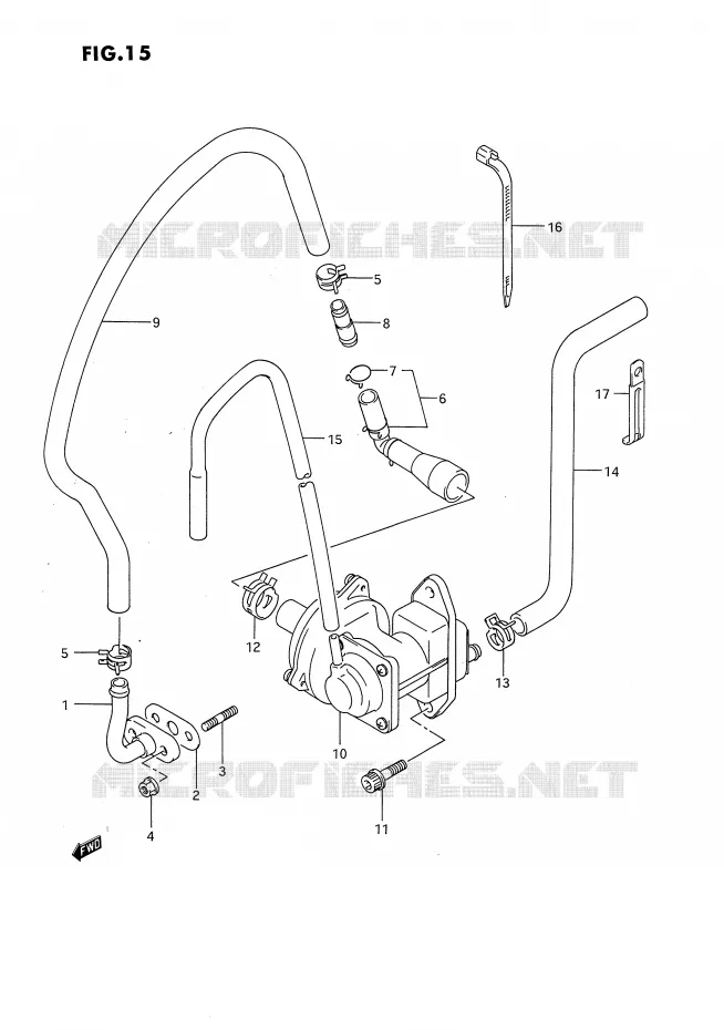 SYSTÈME DE RECYCLAGE GAZ D'ECHAPPEMENT (E18) Suzuki MOTO 650 DR 1994  DR650RR(E4)