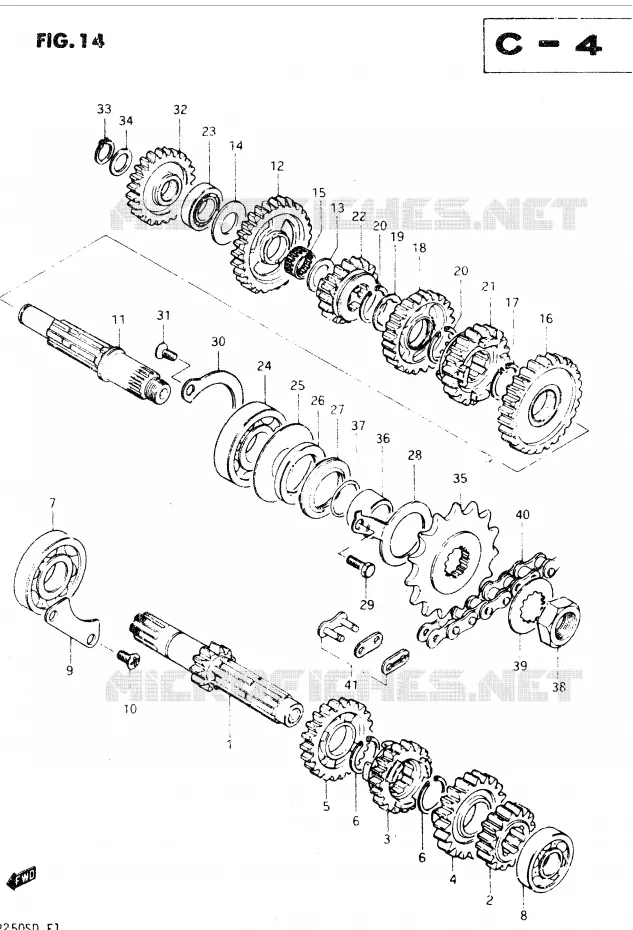 TRANSMISSION Suzuki MOTO 250 DR 1982  DR250SZ/D(E1)
