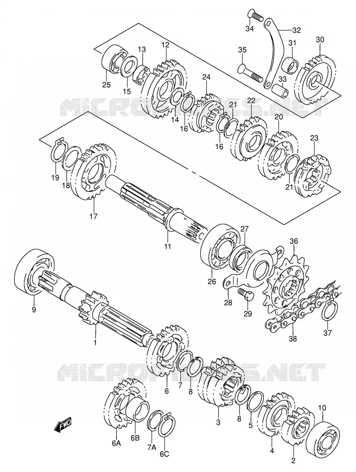 TRANSMISSION Suzuki MOTO 250 DR 1993  DR250SP(E24)