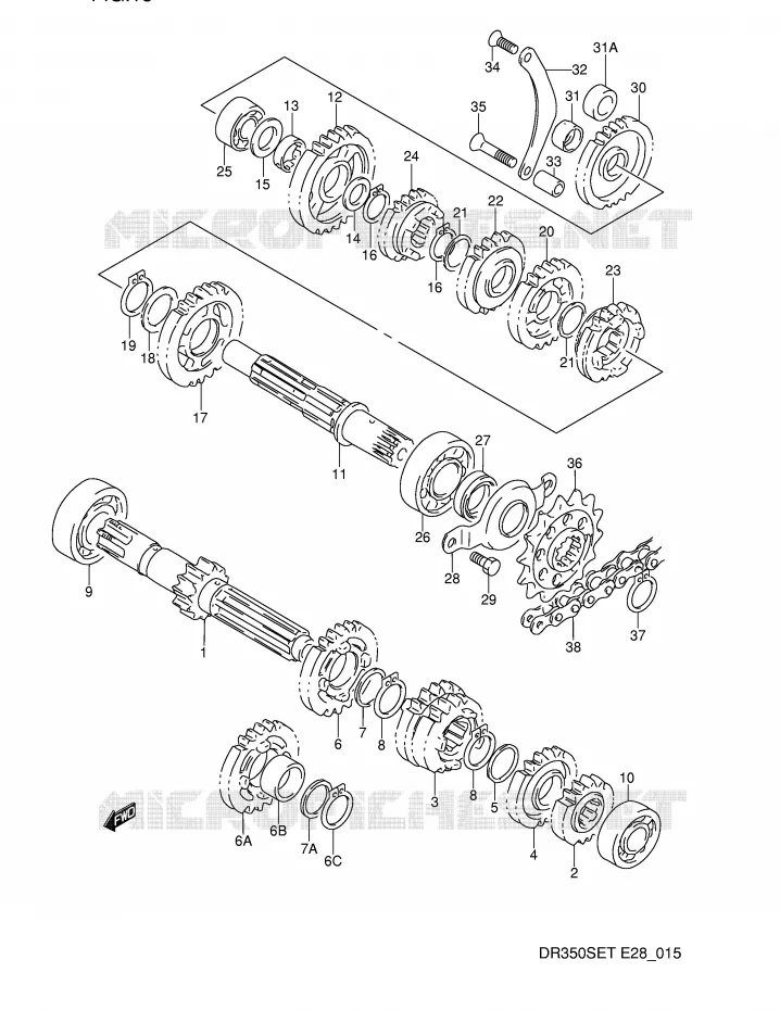 TRANSMISSION Suzuki MOTO 350 DR 1990  DR350SL(E28)