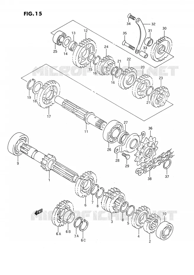 TRANSMISSION Suzuki MOTO 350 DR 1994  DR350SR(E2)