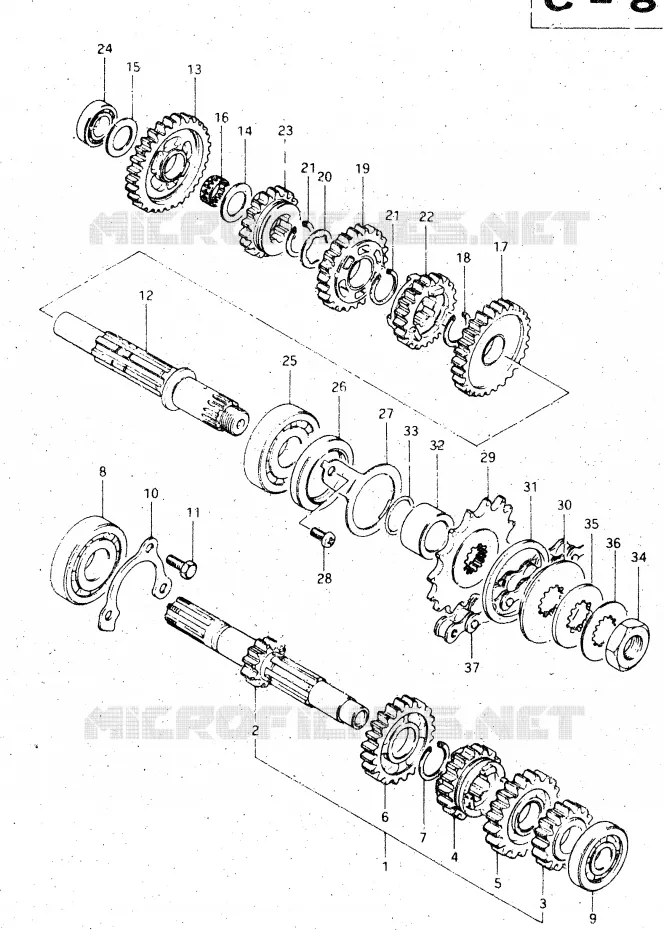 TRANSMISSION Suzuki MOTO 500 DR 1983  DR500SD(E1)