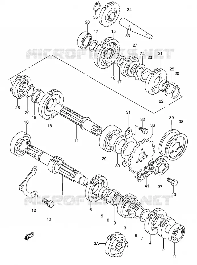 TRANSMISSION Suzuki MOTO 650 DR 1994  DR650RSER(E4)