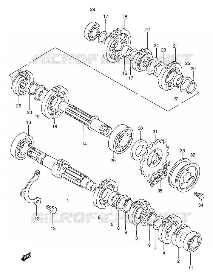 TRANSMISSION Suzuki MOTO 650 DR 1998  DR650SEW(E4)