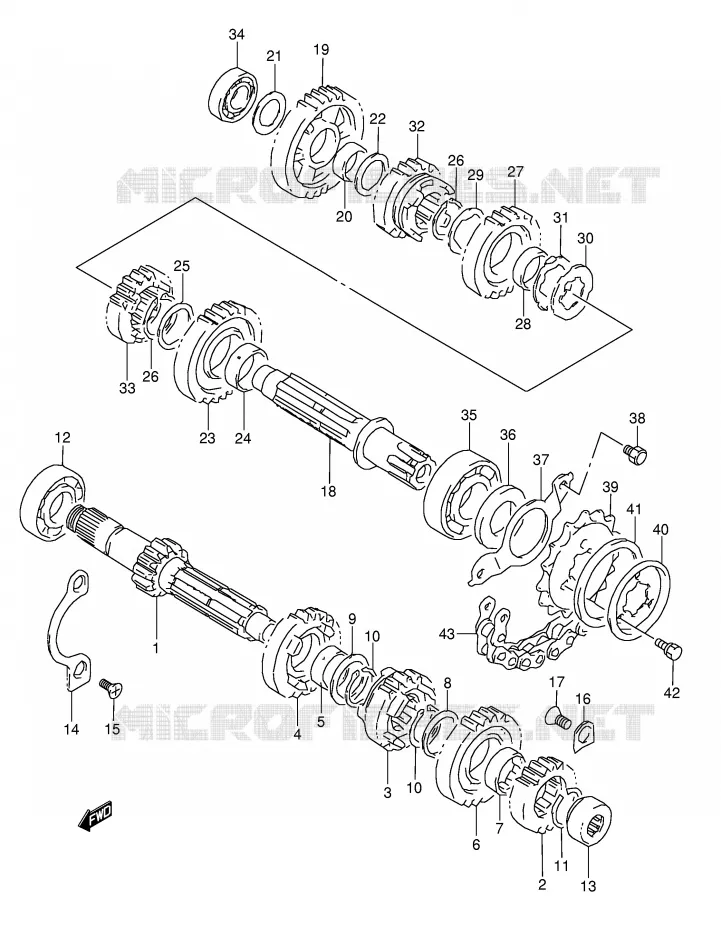 TRANSMISSION Suzuki MOTO 800 DR 1992  DR800SN(E4)