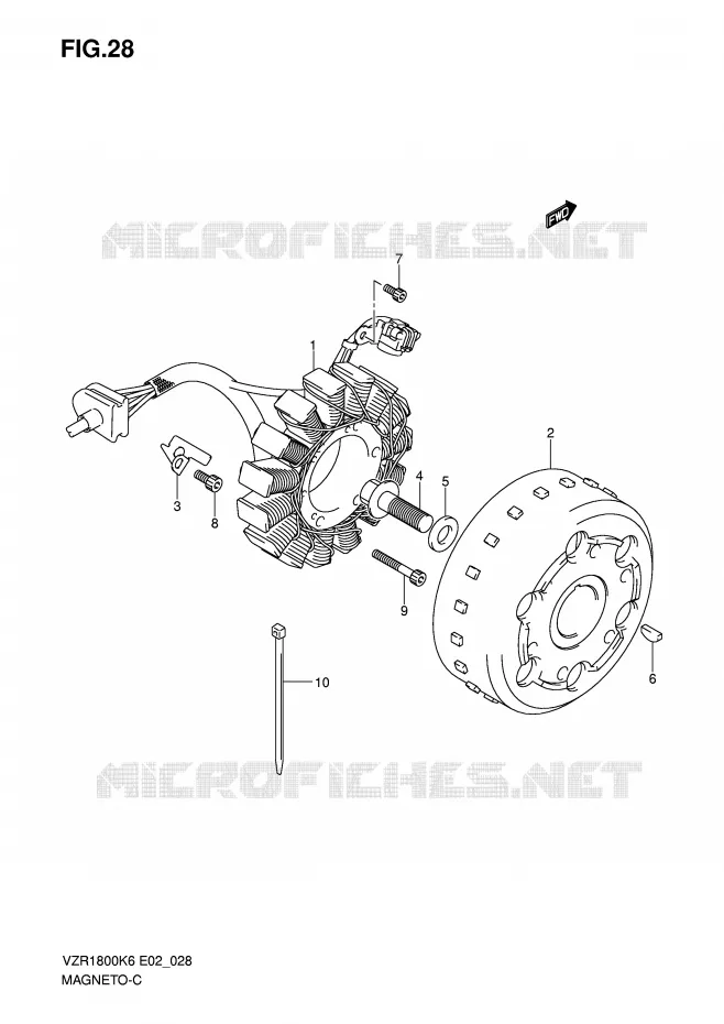 ALLUMAGE ROTOR - STATOR (MODEL K6/K7) Suzuki MOTO 1800 INTRUDER 2010  VZR1800U2L0(E2)