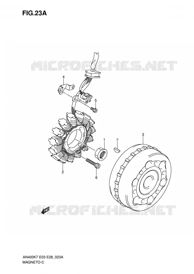 ALLUMAGE ROTOR - STATOR (MODEL K8/K9/L0) Suzuki SCOOTER 400 BURGMAN 2009  AN400AK9(E3/E28)