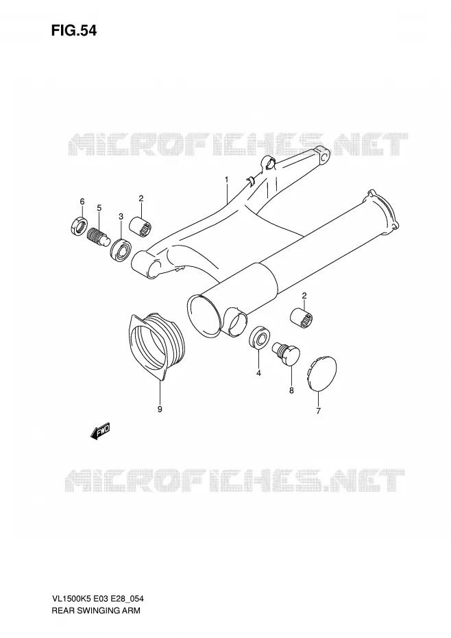 BRAS OSCILLANT ARRIERE Suzuki MOTO 1500 BOULEVARD 2005  VL1500TK5(E3/E28)