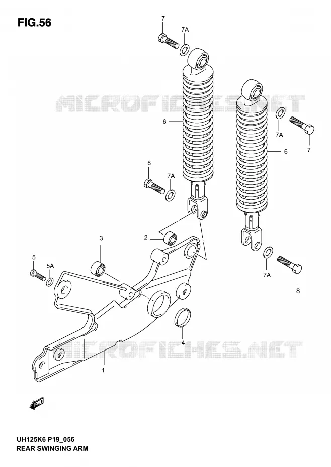 BRAS OSCILLANT ARRIERE Suzuki SCOOTER 125 BURGMAN 2005  UH125K5(P2)