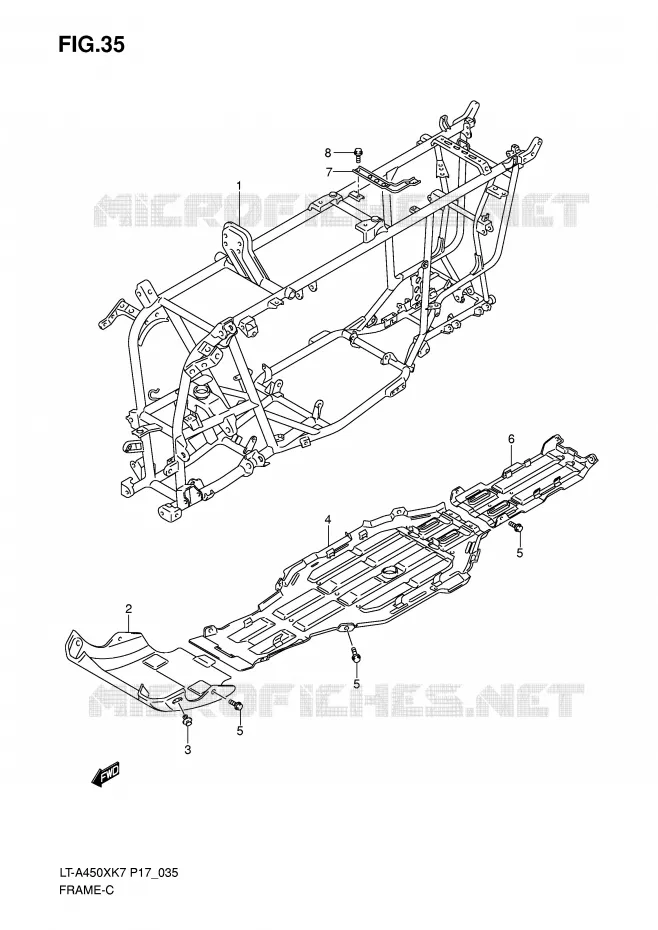 CADRE Suzuki QUAD 450 KINGQUAD 2007  LT-A450XK7(P17)