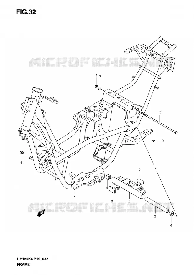 CADRE Suzuki SCOOTER 150 BURGMAN 2006  UH150K6(P19)