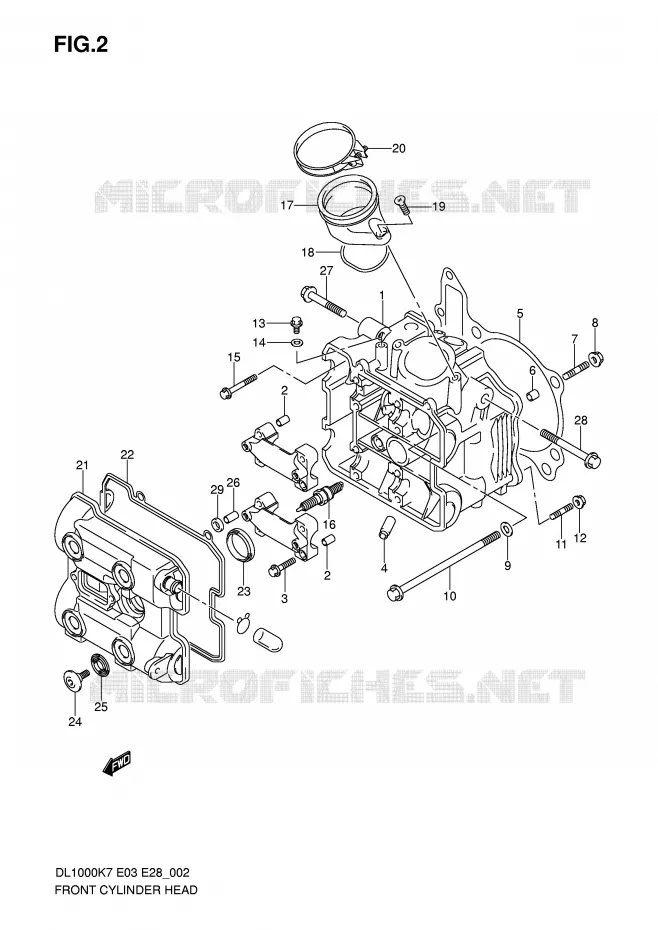 CULASSE AVANT Suzuki MOTO 1000 V-STROM 2010  DL1000L0(E3/E28)