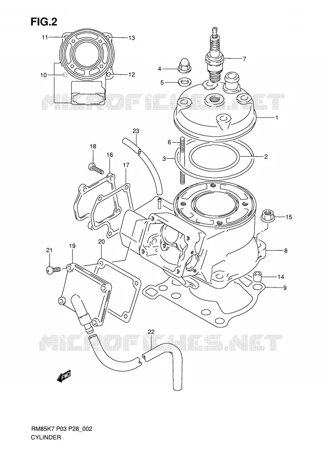 CYLINDRE Suzuki MOTO 85 RM 2007  RM85LK7(P3/P28)
