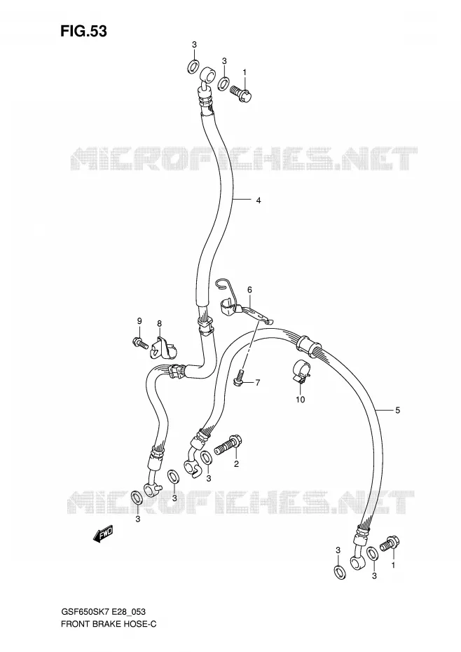 DURITE DE FREIN AVANT Suzuki MOTO 650 BANDIT 2007  GSF650SK7(E28)