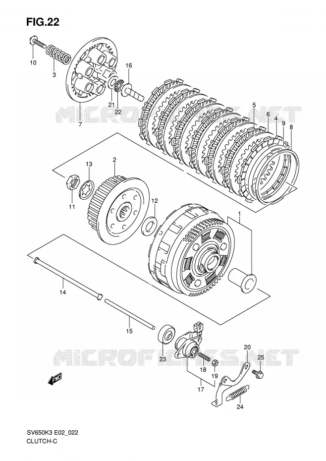 EMBRAYAGE Suzuki MOTO 650 SV 2007  SV650K7