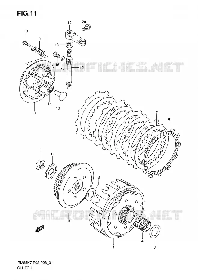 EMBRAYAGE Suzuki MOTO 85 RM 2008  RM85K8(P3/P28)