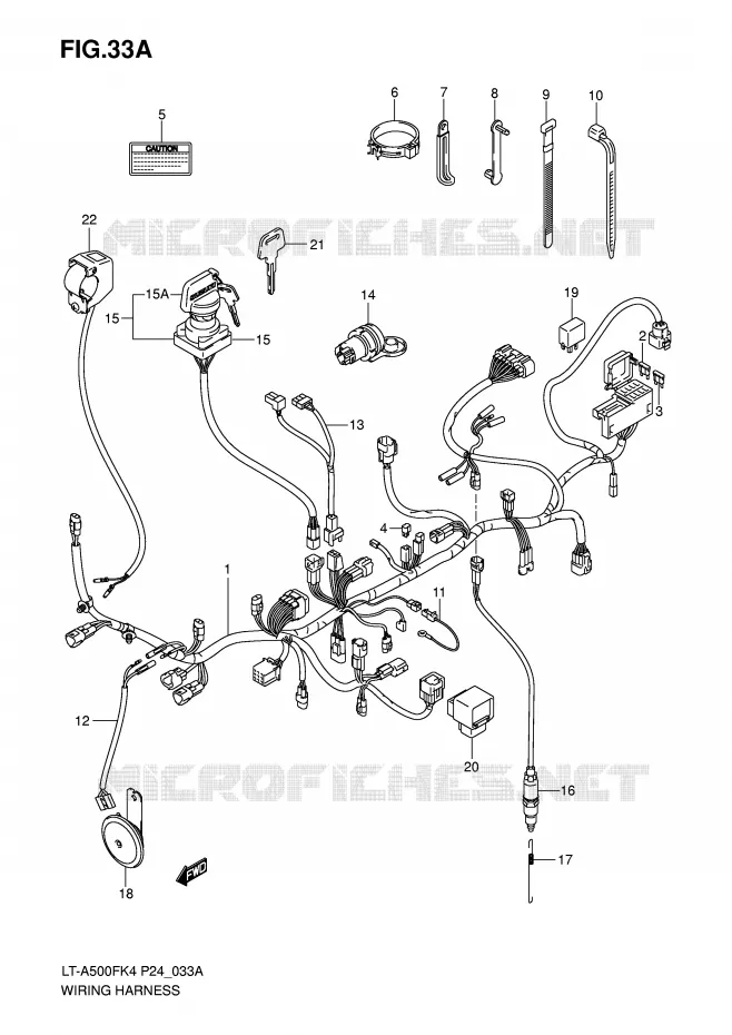 FAISCEAU ELECTRIQUE (MODEL K6/K7) Suzuki QUAD 500 VINSON 2005  LT-A500FK5(P24)