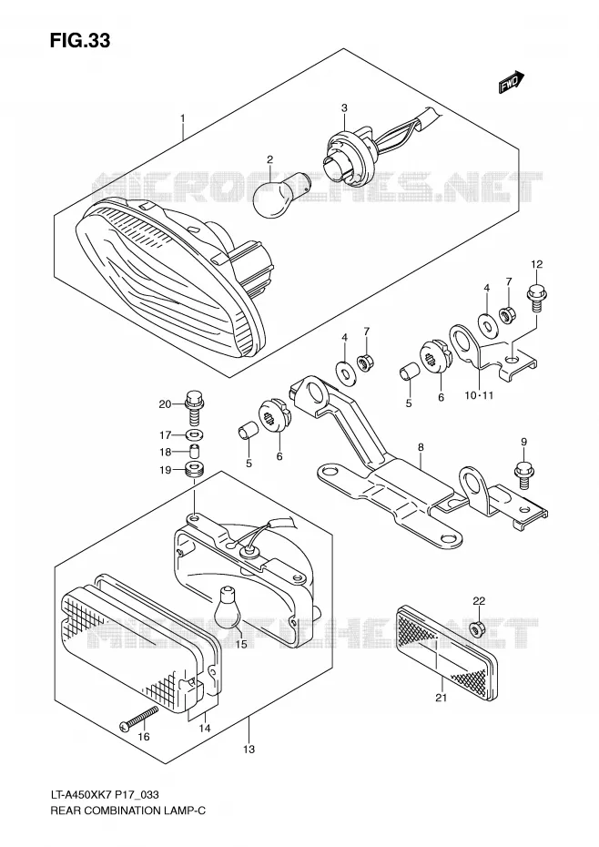 FEU ARRIERE Suzuki QUAD 450 KINGQUAD 2009  LT-A450XZK9(P17)