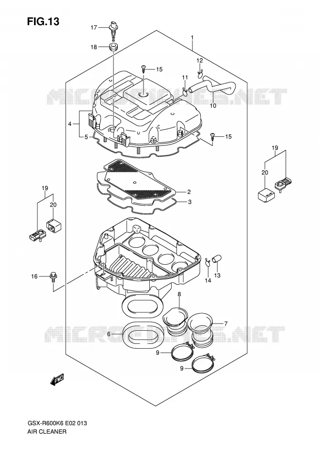 FILTRE A AIR Suzuki MOTO 600 GSX-R 2007  GSX-R600U2K7(E2)