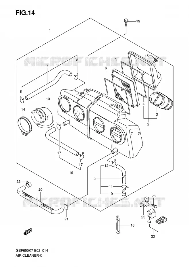 FILTRE A AIR Suzuki MOTO 650 BANDIT 2007  GSF650SUK7(E19)