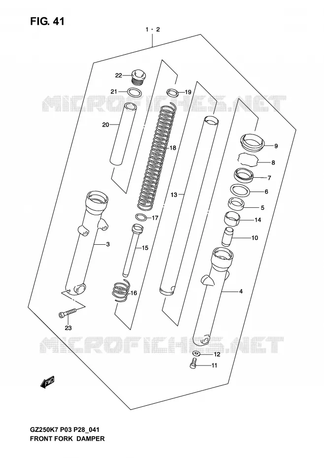 FOURCHE Suzuki MOTO 250 MARAUDER 2007  GZ250K7(P3)