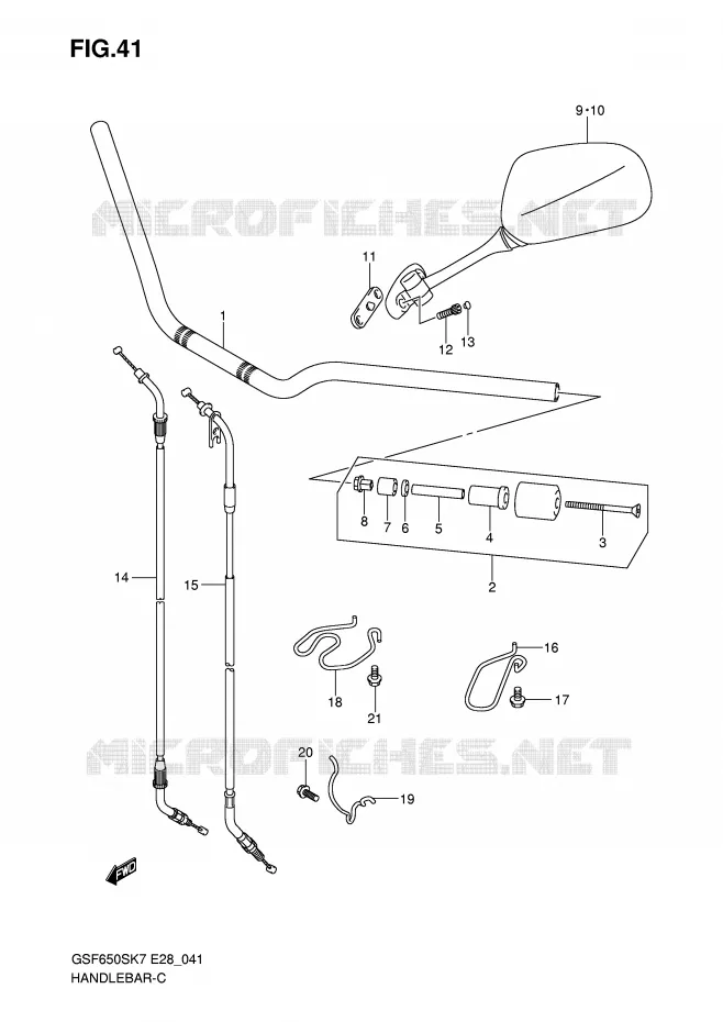 GUIDON Suzuki MOTO 650 BANDIT 2007  GSF650SK7(E28)