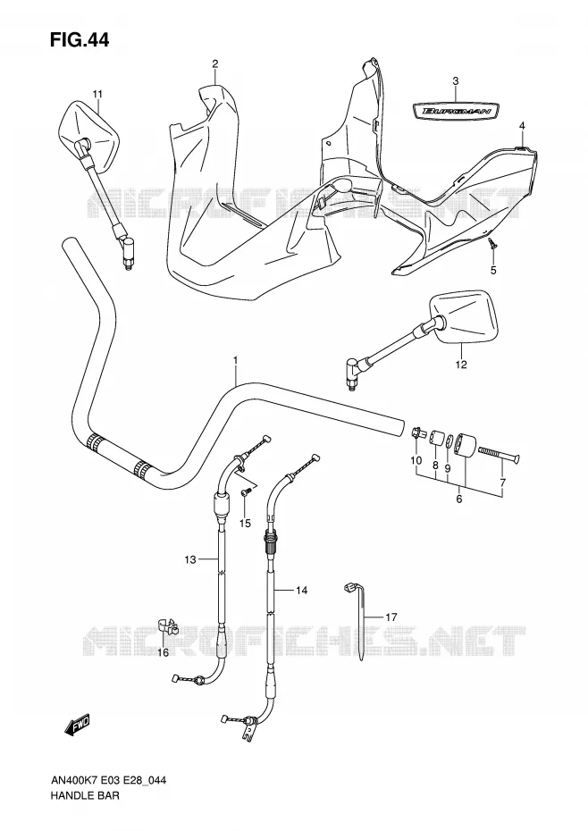 GUIDON Suzuki SCOOTER 400 BURGMAN 2009  AN400AK9(E3/E28)