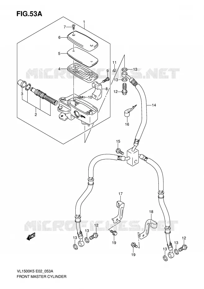 MAITRE CYLINDRE AVANT (MODEL K7/K8/K9) Suzuki MOTO 1500 INTRUDER 2007  VL1500K7(E2)
