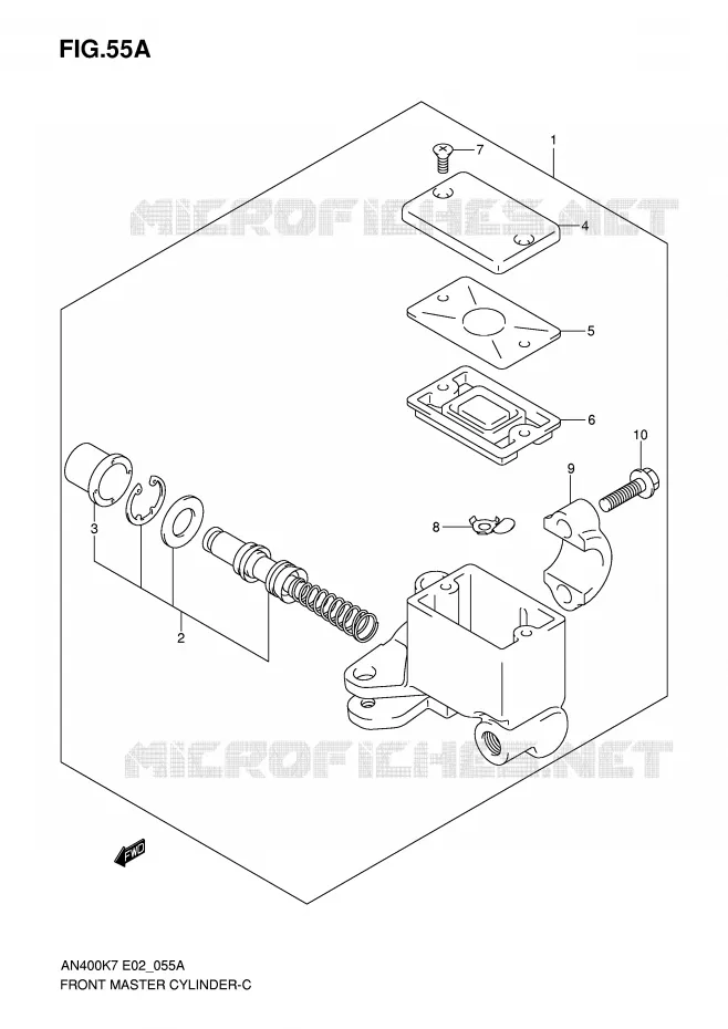 MAITRE CYLINDRE AVANT (MODEL K8/K9/L0) Suzuki SCOOTER 400 BURGMAN 2010  AN400AL0(E2)