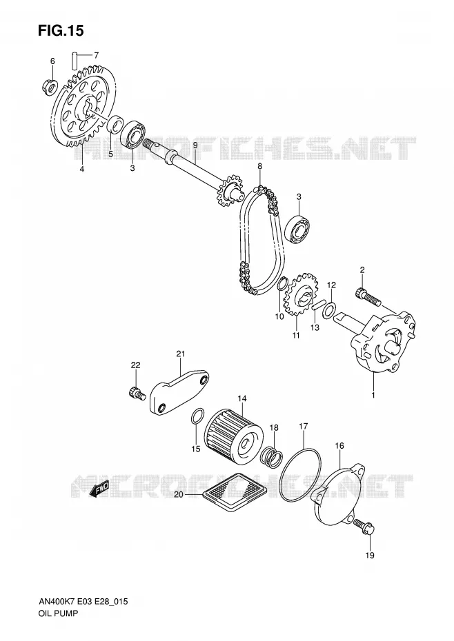 POMPE A HUILE Suzuki SCOOTER 400 BURGMAN 2010  AN400AL0(E3/E28)