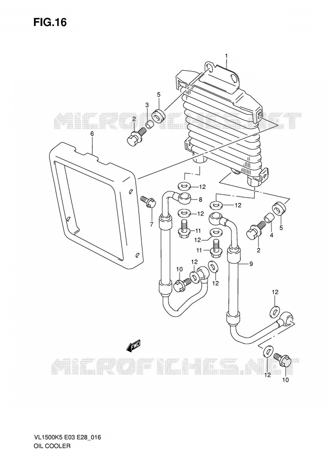 RADIATEUR D'HUILE Suzuki MOTO 1500 BOULEVARD 2007  VL1500K7(E3/E28)