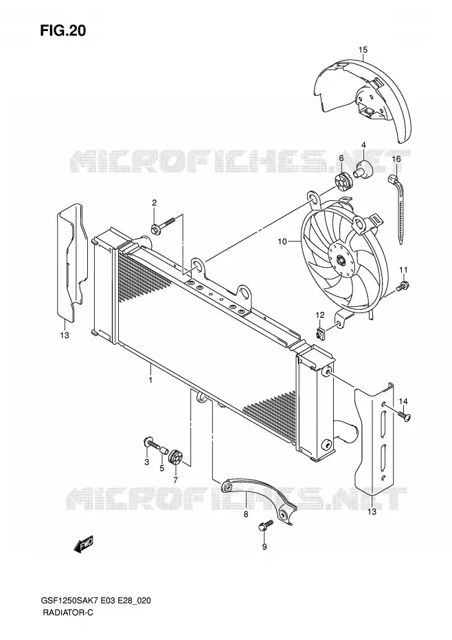 RADIATEUR Suzuki MOTO 1250 BANDIT-S 2007  GSF1250SAK7(E3/E28)