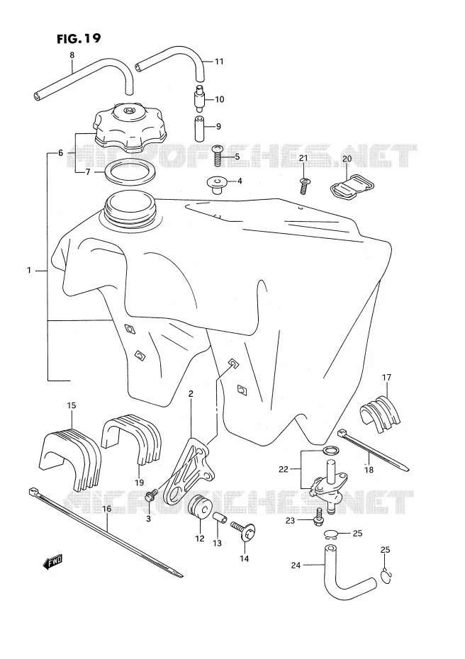 RESERVOIR D'ESSENCE (MODELE P/R) Suzuki MOTO 250 RM 1994  RM250R(E2)