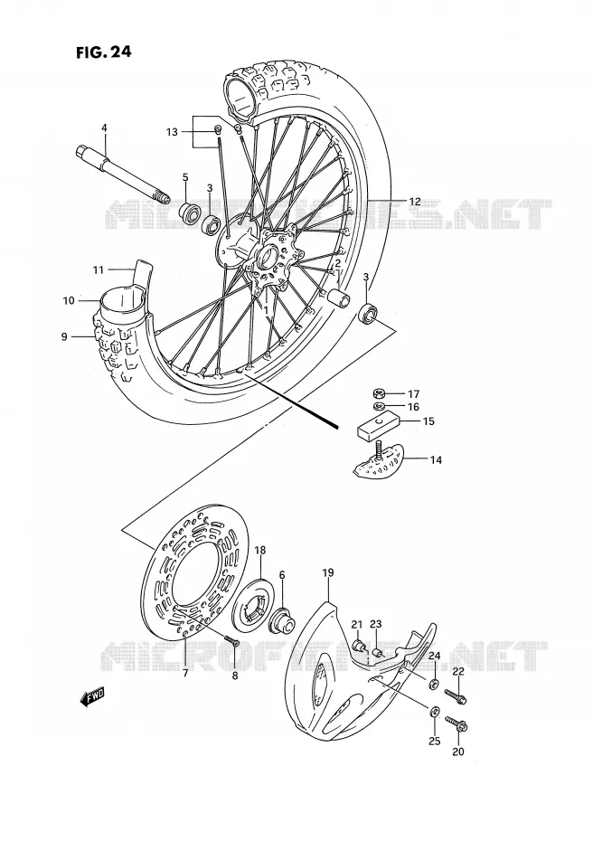 ROUE AVANT Suzuki MOTO 250 RM 1993  RM250P(E2)
