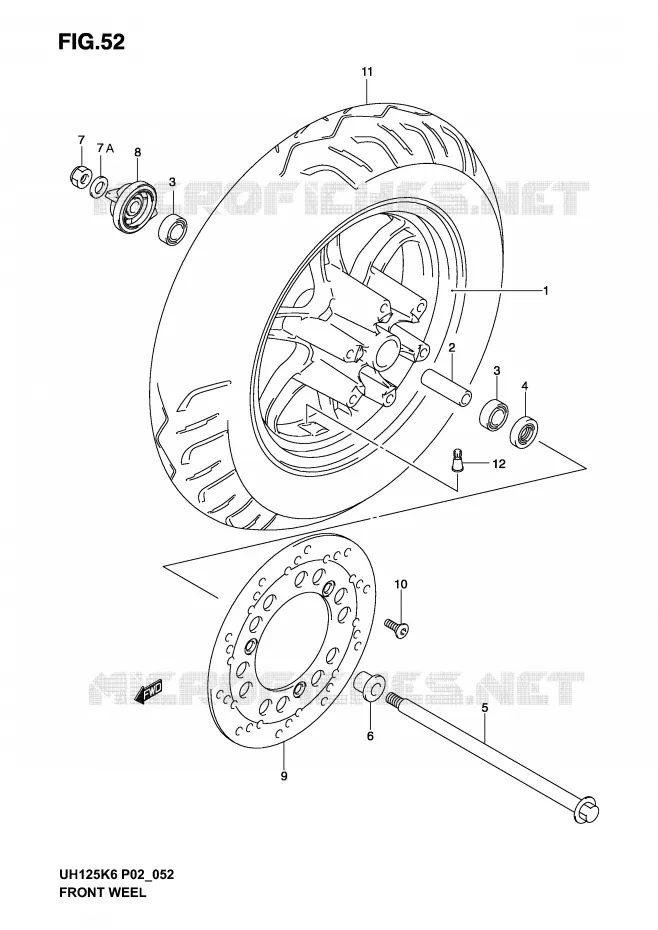 ROUE AVANT Suzuki SCOOTER 125 BURGMAN 2002  UH125K2(P2)