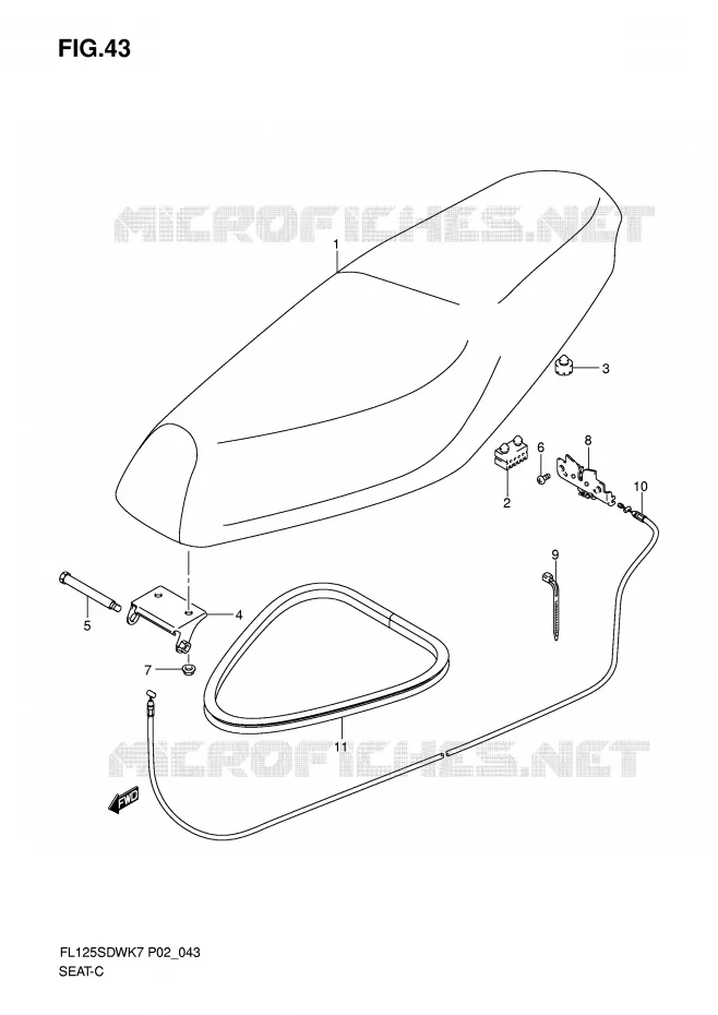 SELLE Suzuki SCOOTER 125 FL 2009  FL125SDWK9(P2)